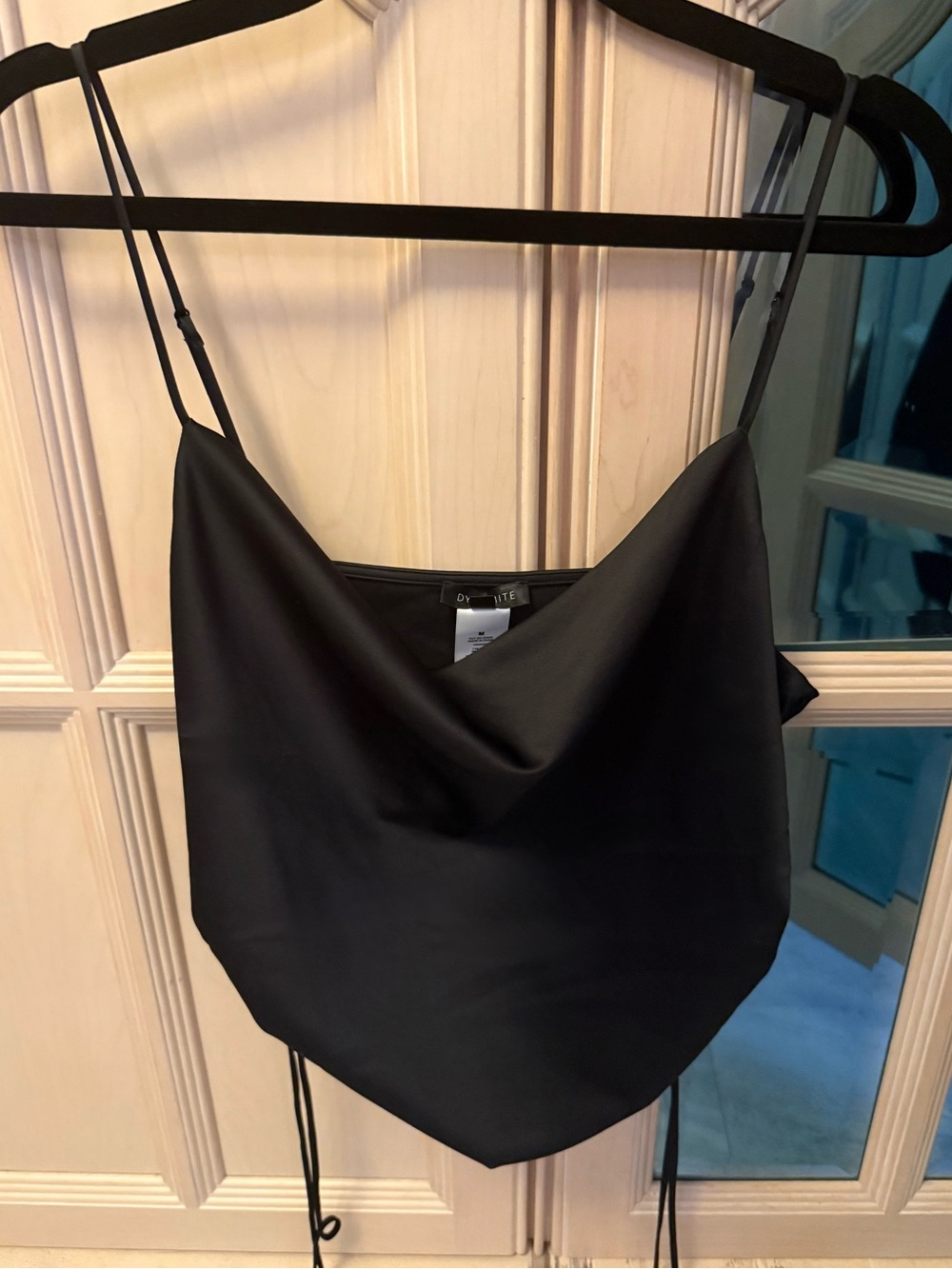 Dynamite Black Satin Cowl Neck Camisole